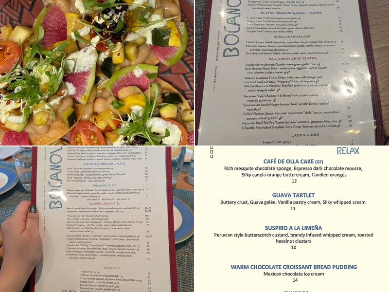 Bocanova Menu