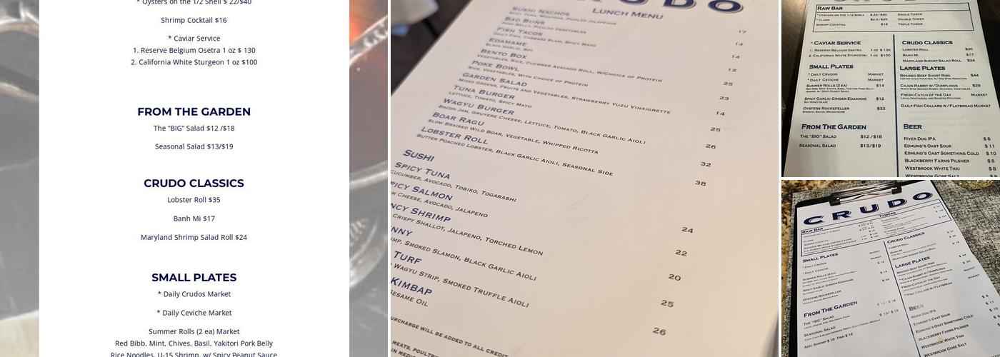 CRUDO Menu