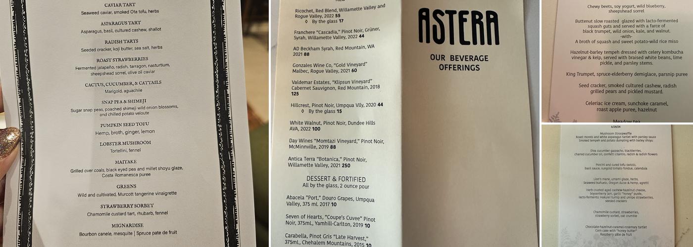 ASTERA Menu