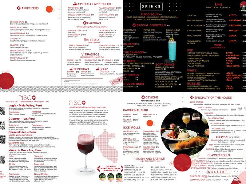 K'kinaco - Nikkei & Pisco Bar Menu