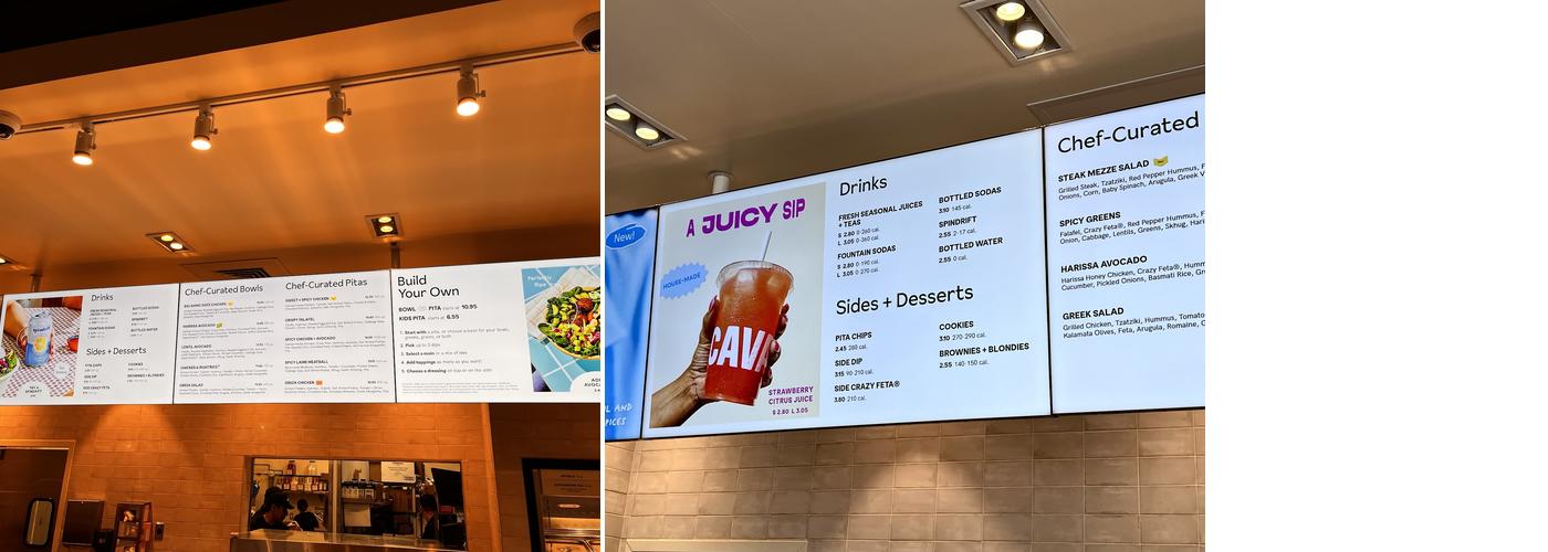 CAVA Menu