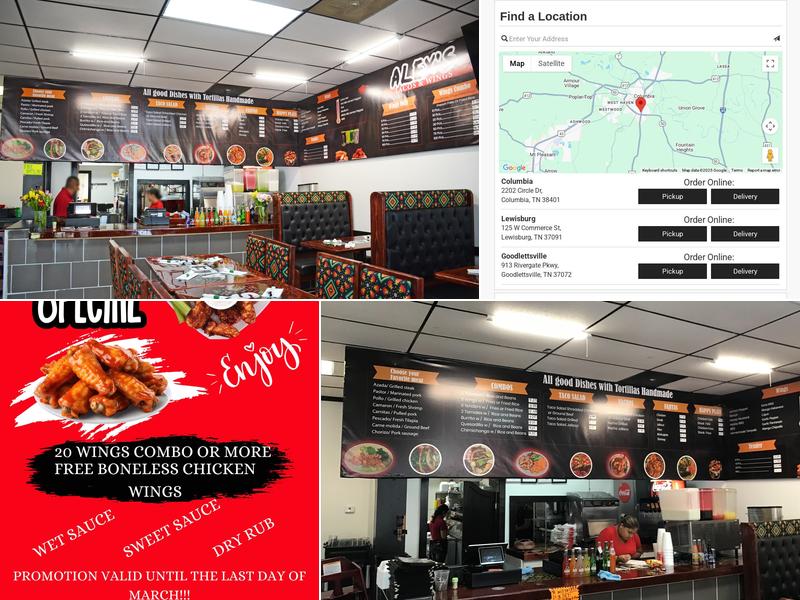 Alex's Tacos and Wings #2 Menu