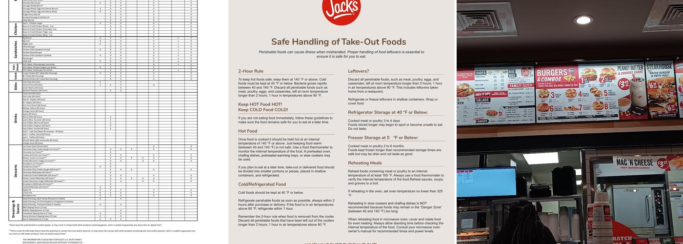 Jack's Menu
