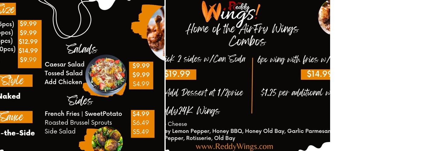 Reddy Wings - Landover Menu