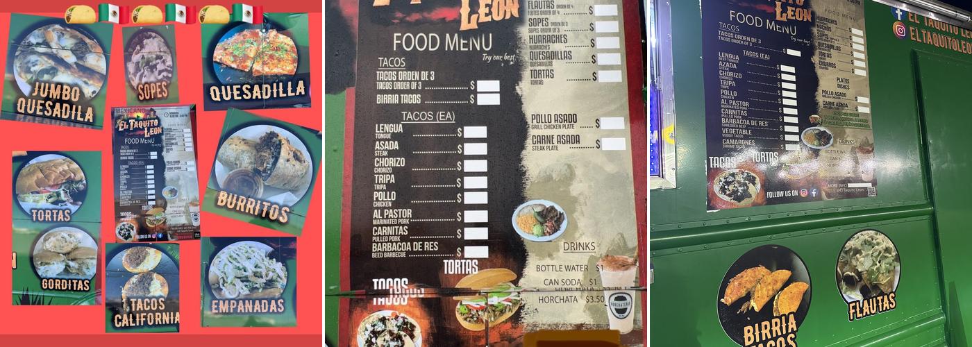 El Taquito Leon 4 Menu
