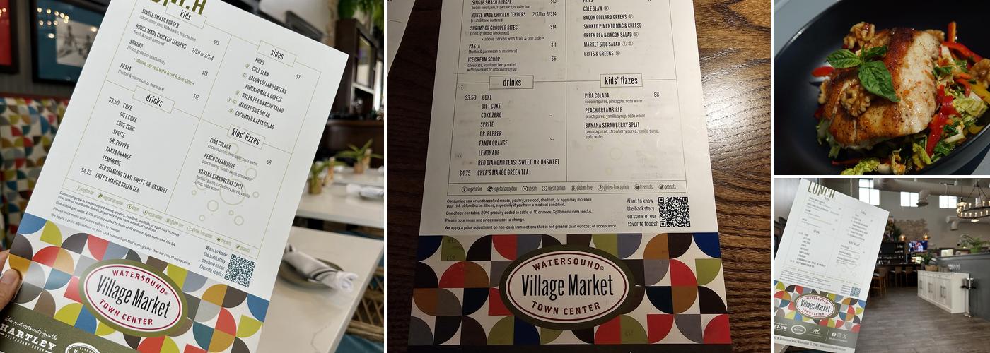 Watersound Village Market Cafe + Bar Menu