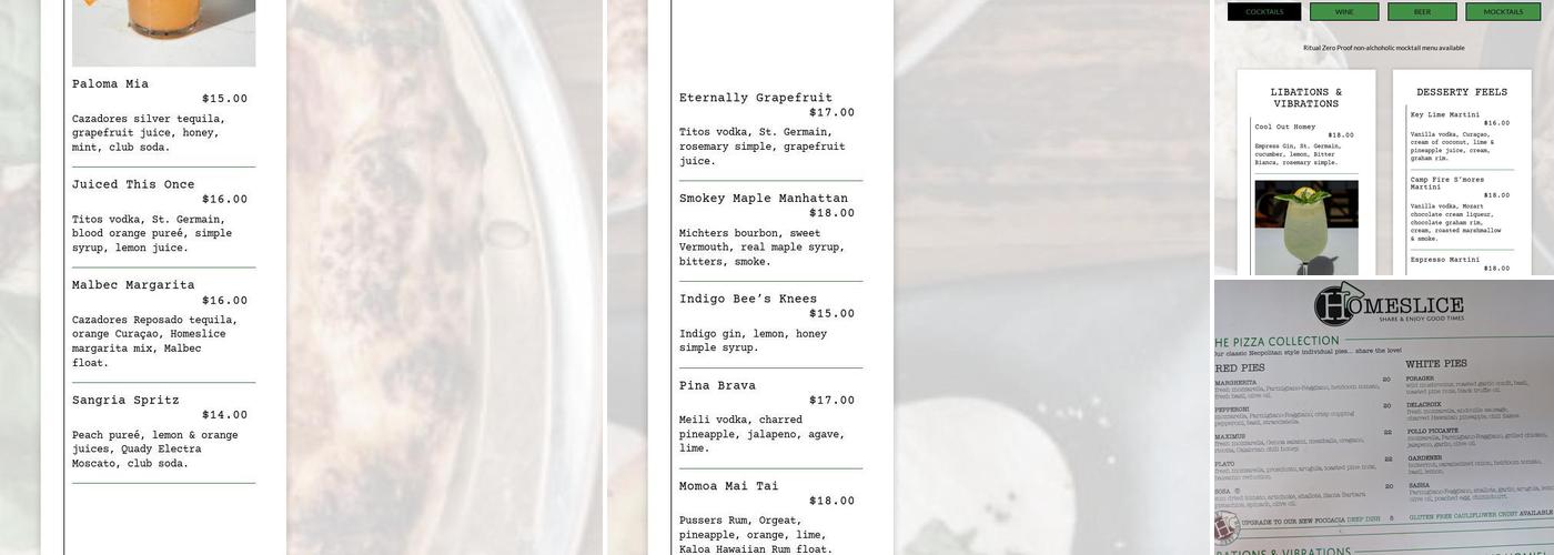 Homeslice Dana Point Menu