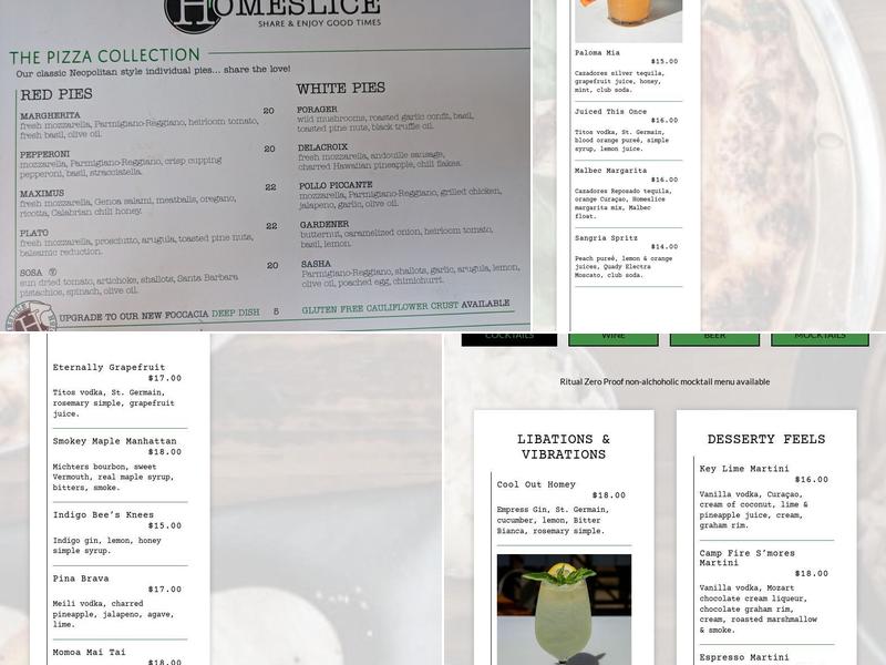 Homeslice Dana Point Menu