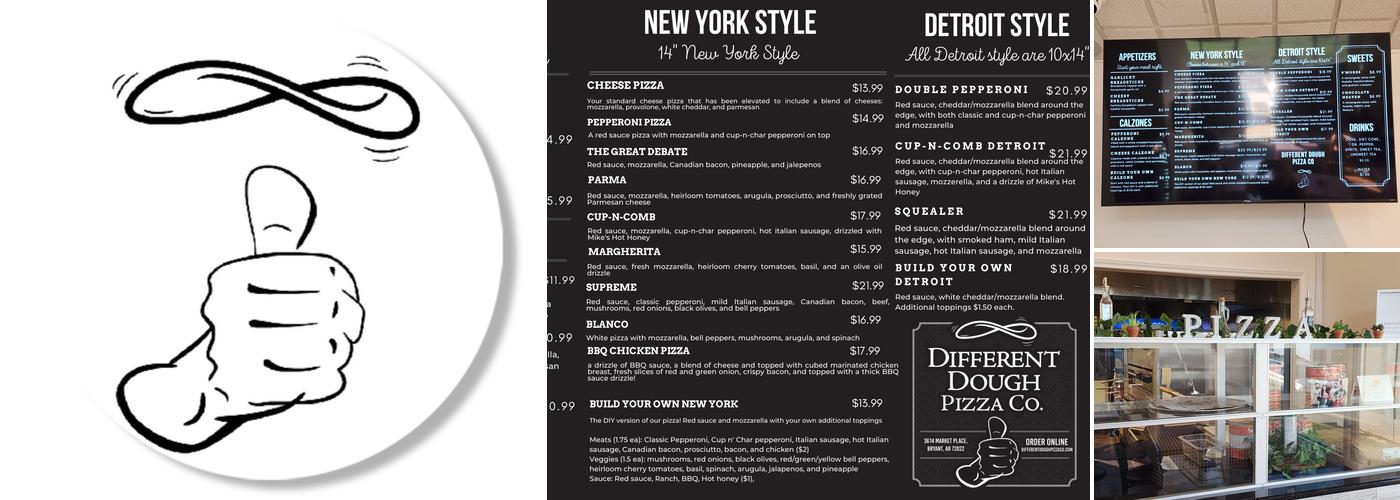 Different Dough Pizza Co Menu