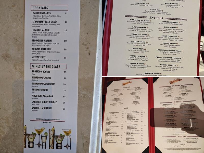 Nativos Italian Restaurant Menu