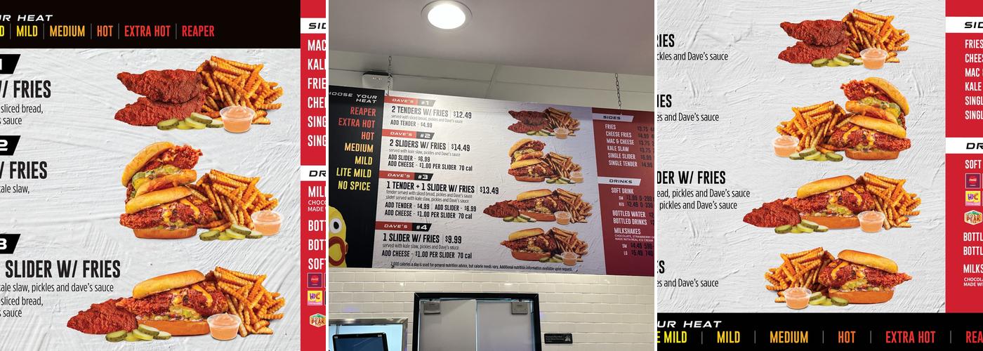 Dave's Hot Chicken Menu