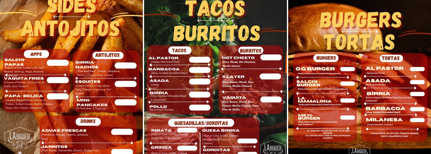 La Vaquita Mexican Grill Menu