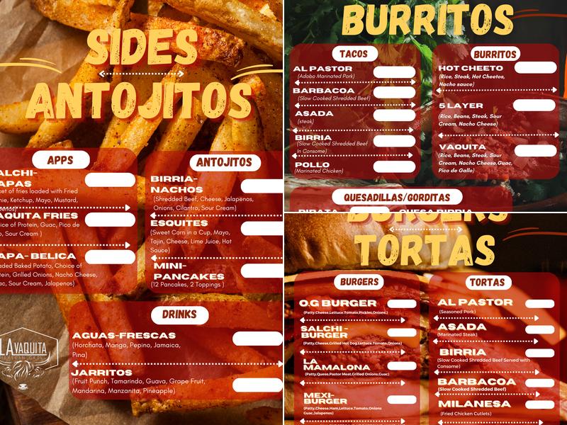 La Vaquita Mexican Grill Menu