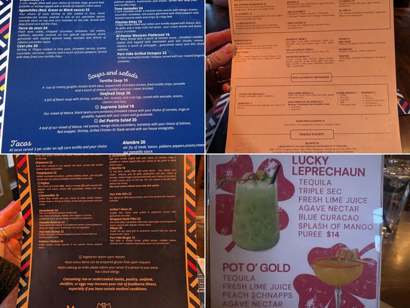 Port Vida a Mexican Cantina Menu