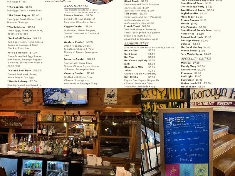Pete's Griddle Menu