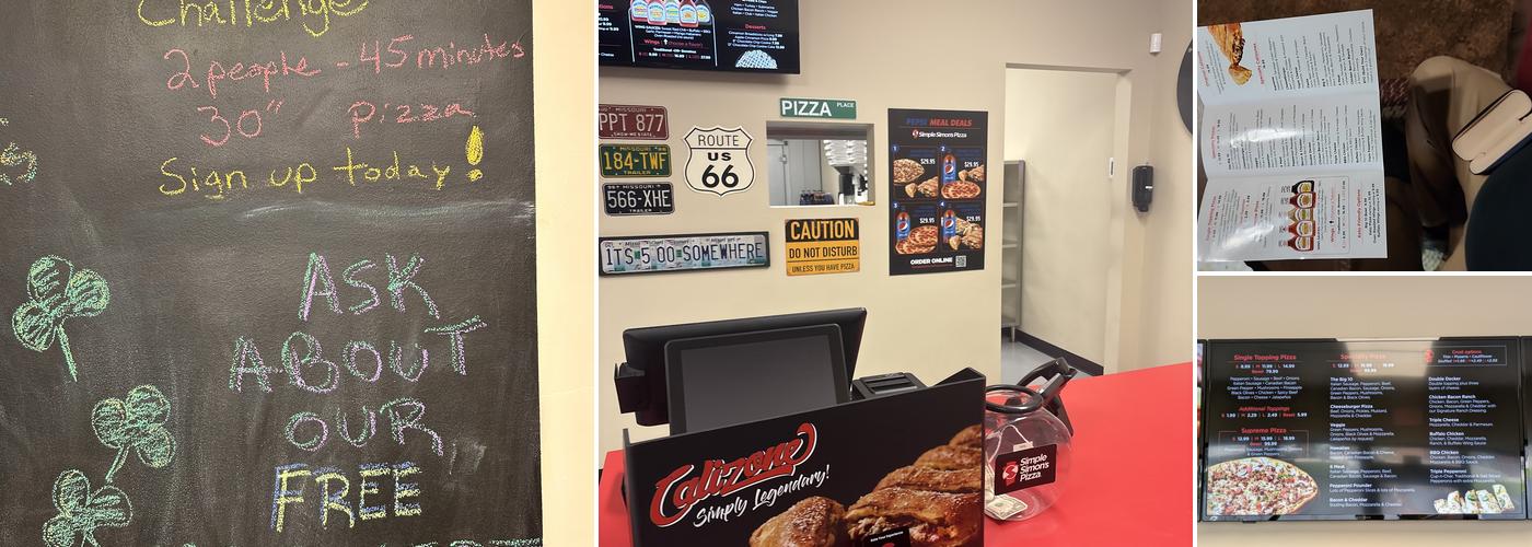 Simple Simon's Pizza Menu