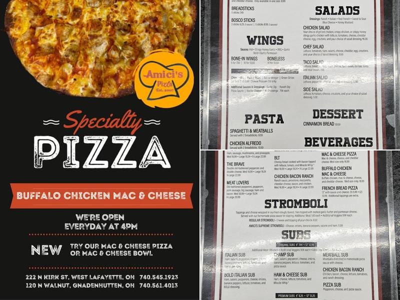 Amici's Pizza II Menu
