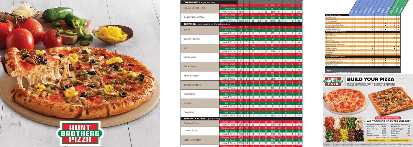 Hunt Brothers Pizza Menu
