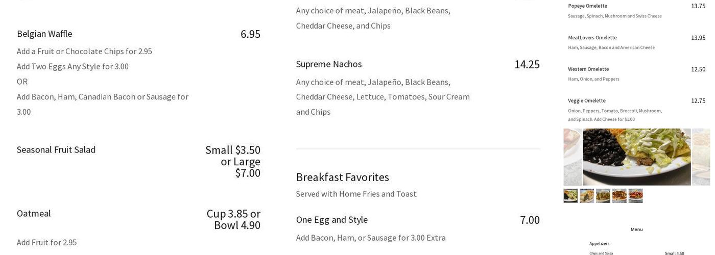 Compadres Diner Menu
