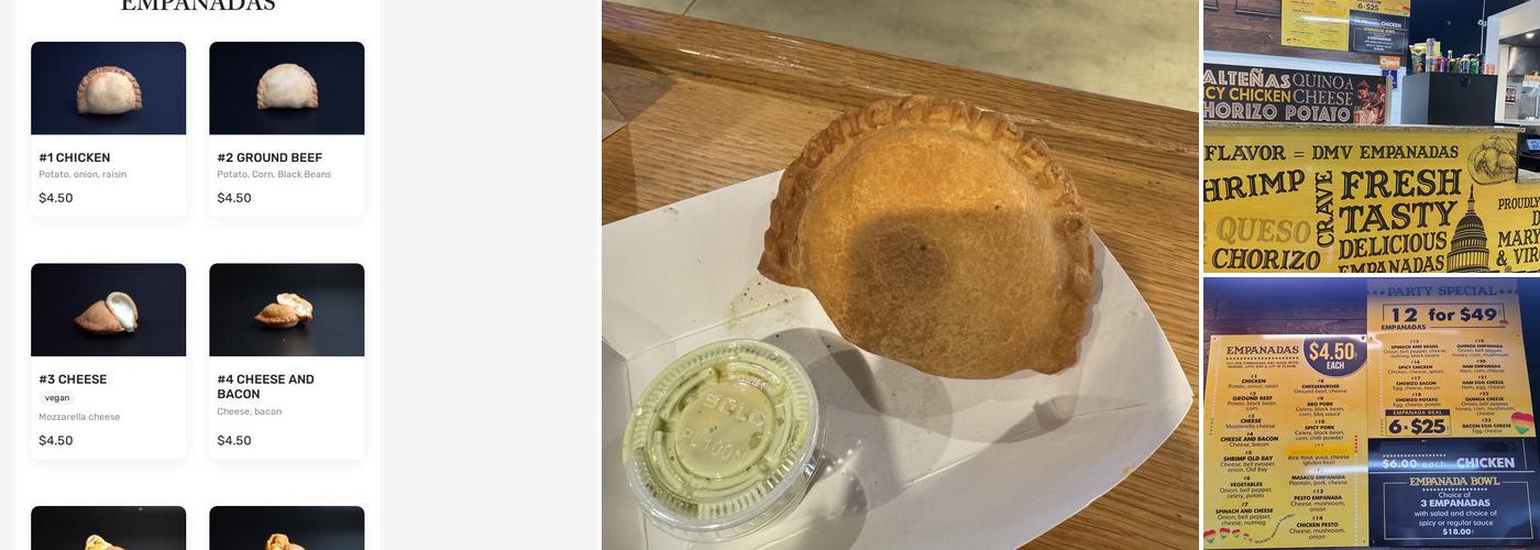DMV EMPANADAS - BALTIMORE Menu