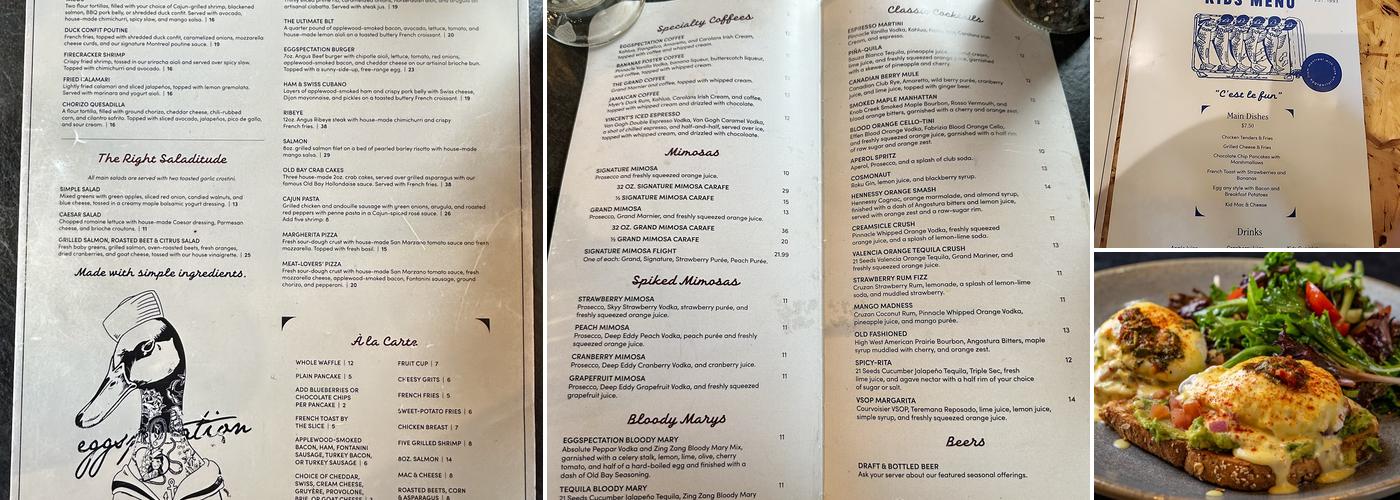 Eggspectation - Timonium Menu
