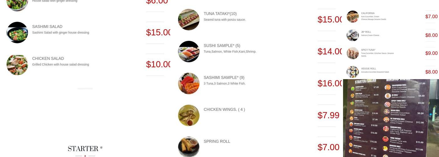Sushishop Menu