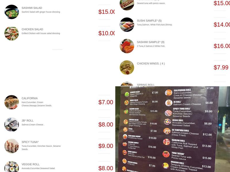Sushishop Menu