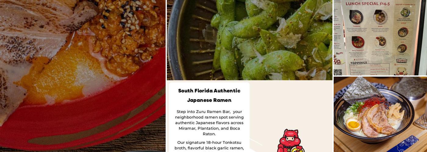 Zuru Ramen Bar - Plantation Menu