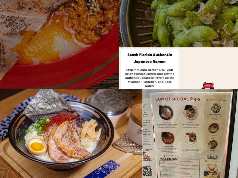Zuru Ramen Bar - Plantation Menu