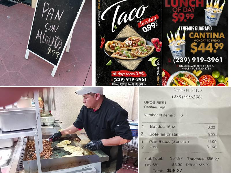 El Guajiro Cafe Restaurant Menu