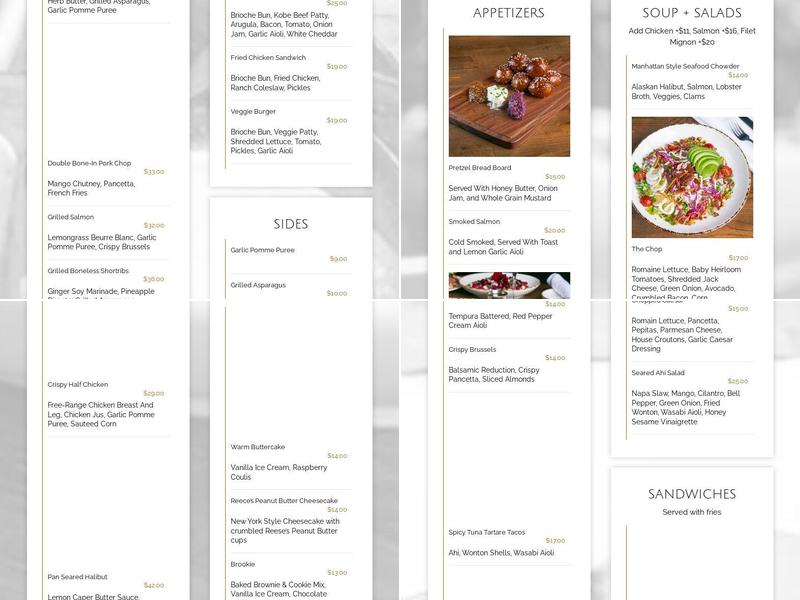 The Brant Kitchen and Bar Menu
