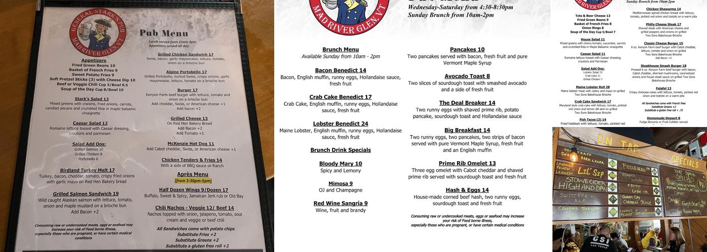 Stark's Pub Menu