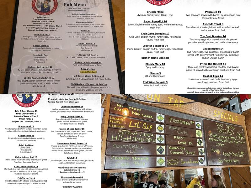 Stark's Pub Menu