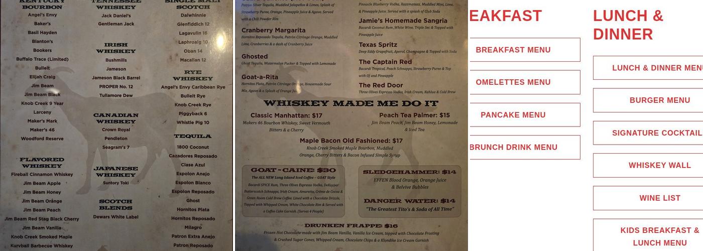 Goat, Newburyport Menu