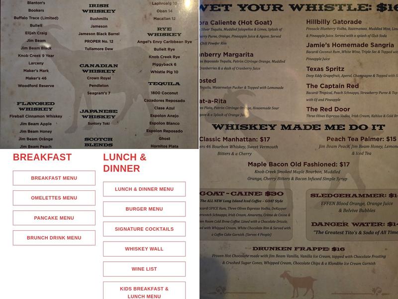 Goat, Newburyport Menu