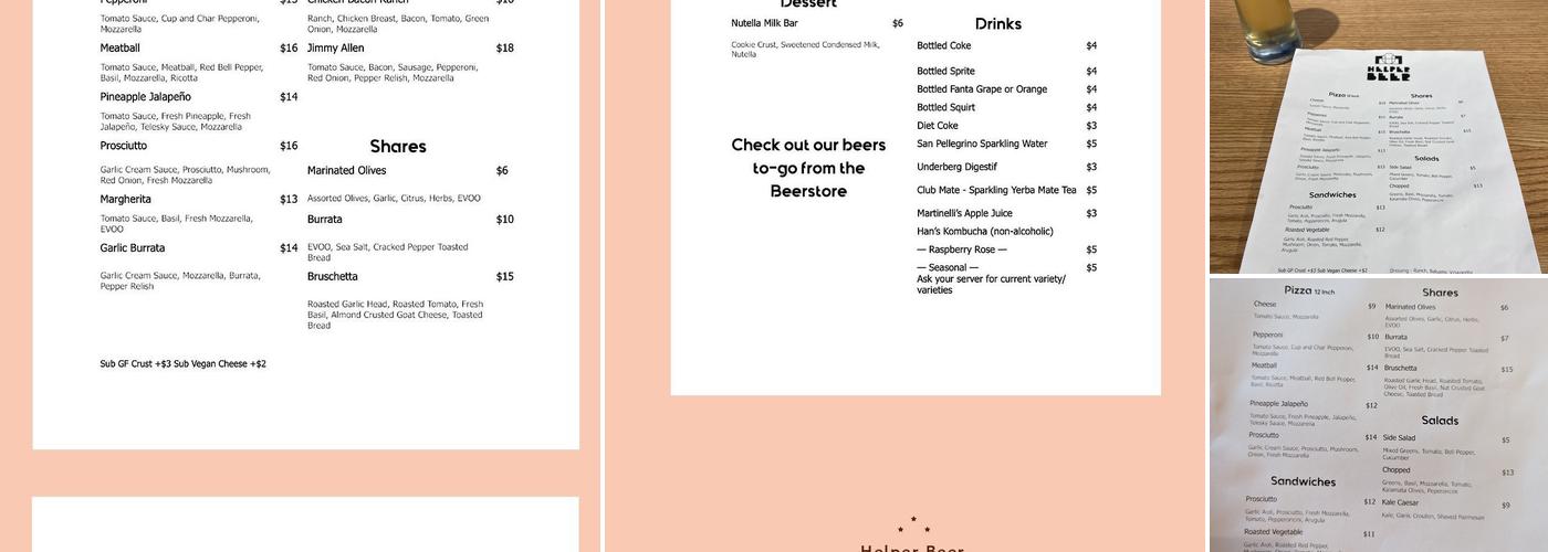 Helper Beer Menu