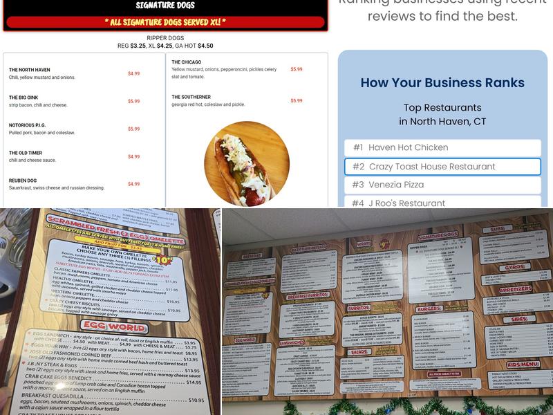 Crazy Toast House Restaurant Menu