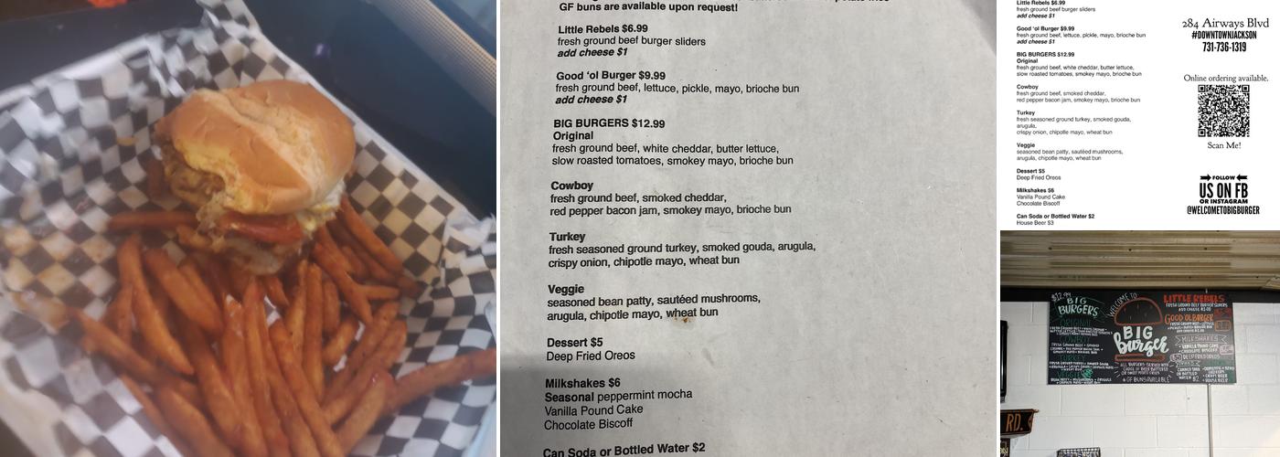 Big Burger Menu