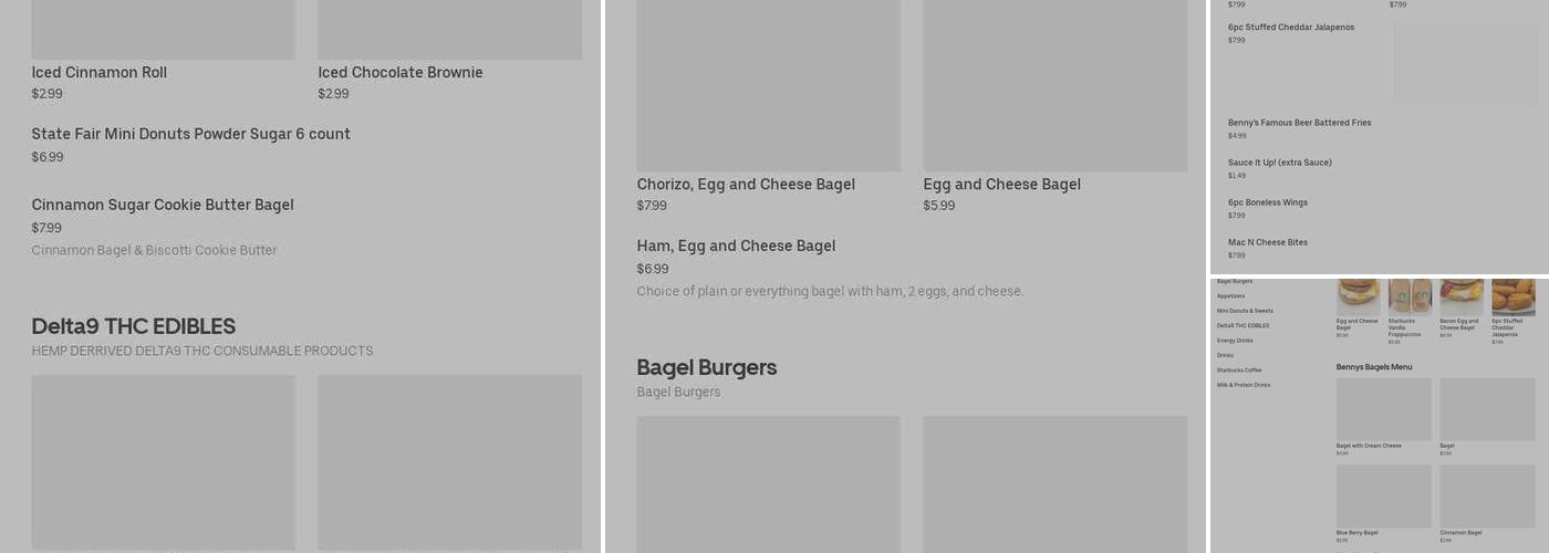 Benny’s Bagels Menu