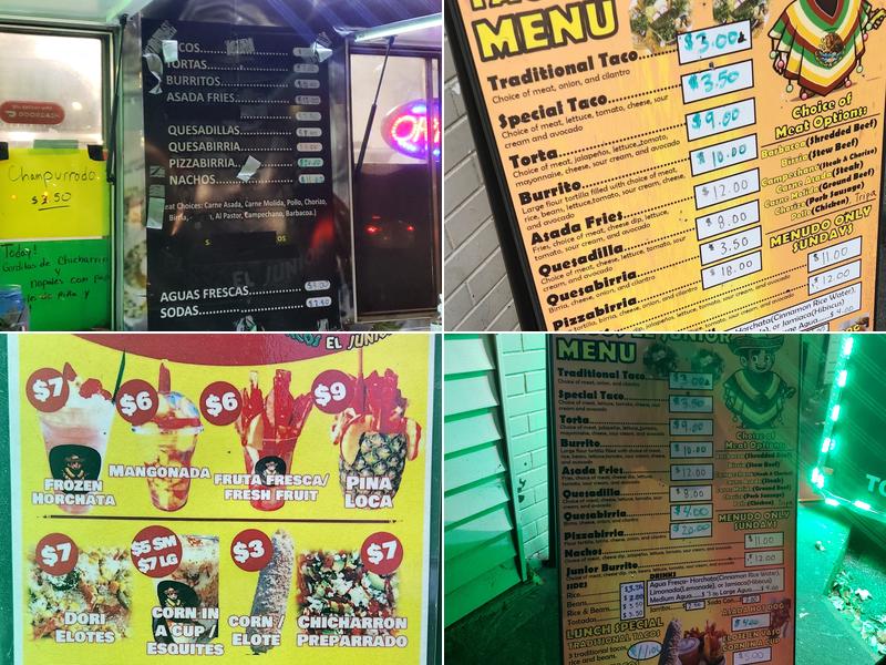 Tacos El Junior Menu