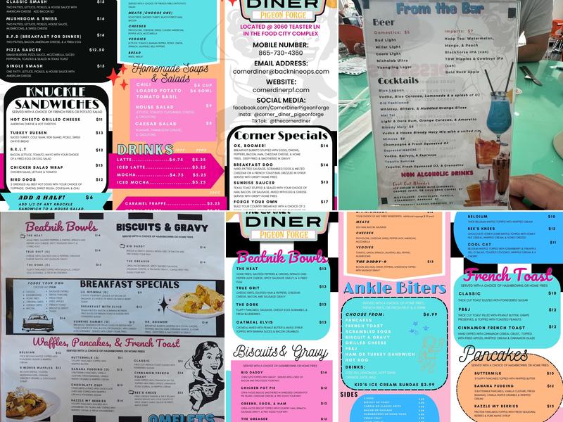 The Fat Bear Family Tavern FKA The Corner Diner Menu