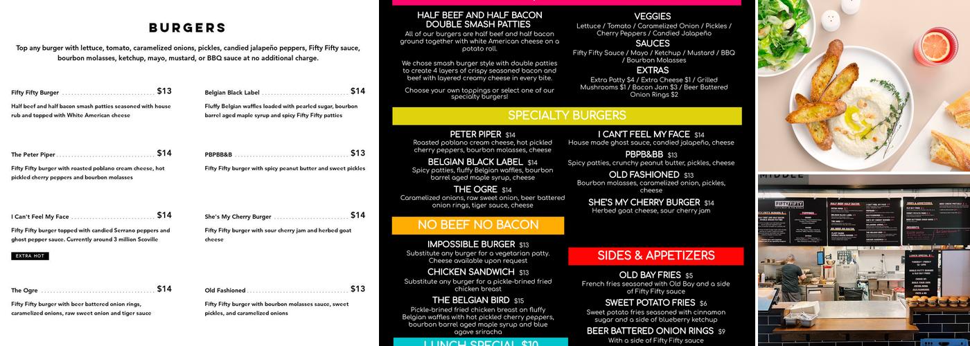 Fifty Fifty Menu