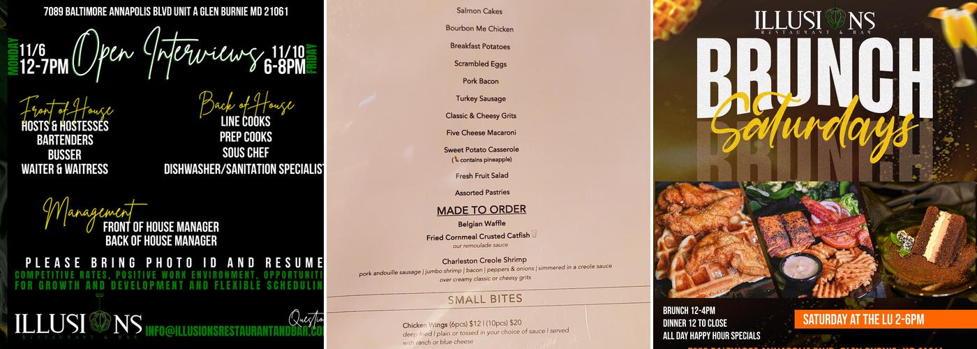 Illusions Restaurant and Bar Menu