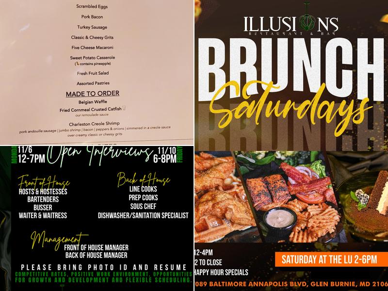 Illusions Restaurant and Bar Menu