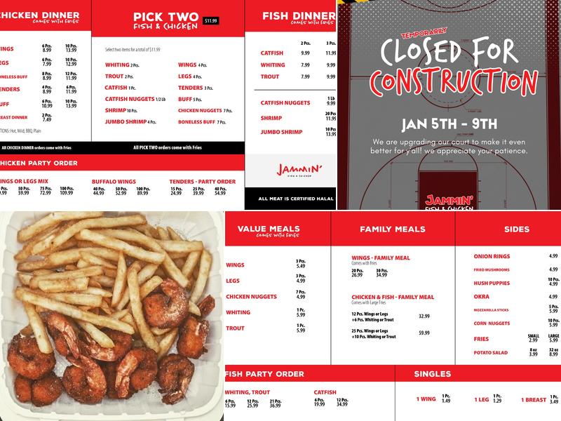 Jammin fish and chicken Menu