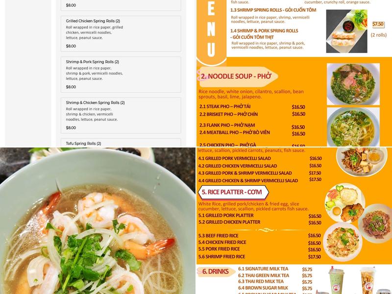 Pho An Menu