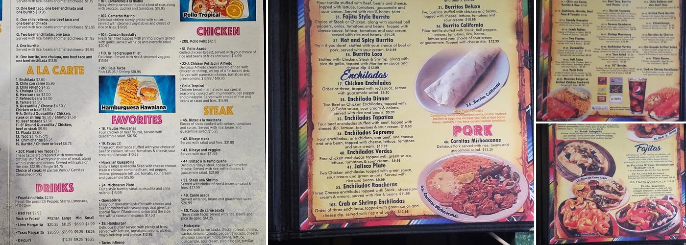 Monterrey's Menu