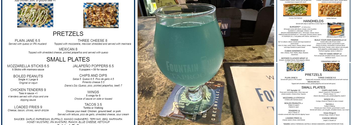 Fountain Inn Taproom Menu