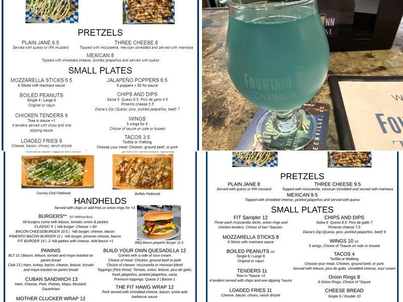 Fountain Inn Taproom Menu