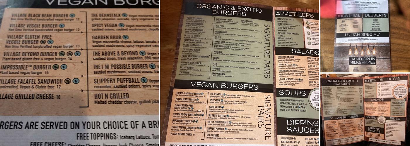 Burger Village Menu